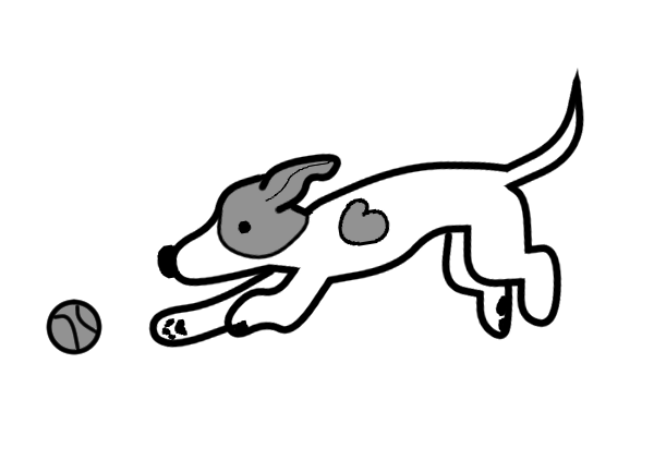 greyscale doodle of my dog Junior!